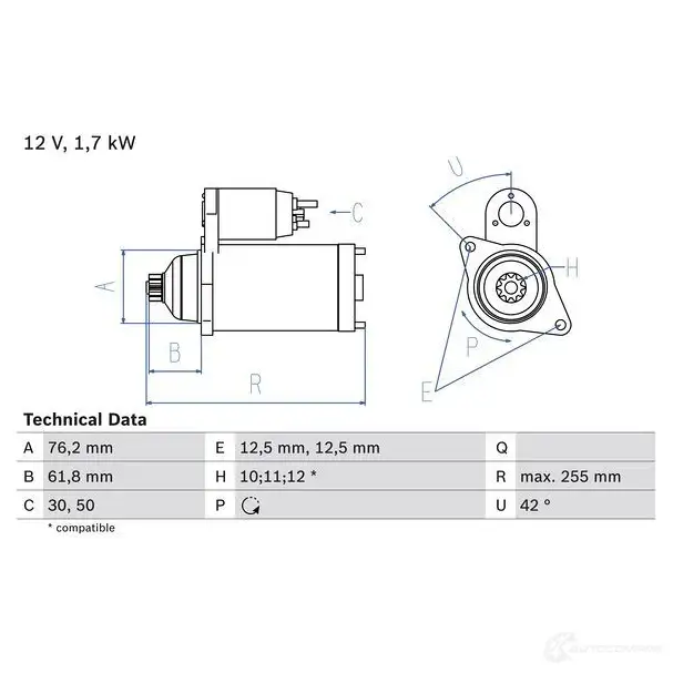 Стартер BOSCH BFESNC 0986020260 2 026 331531