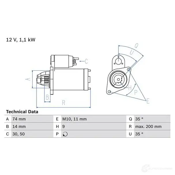 Стартер BOSCH LKKKJC 331624 2 156 0986021560