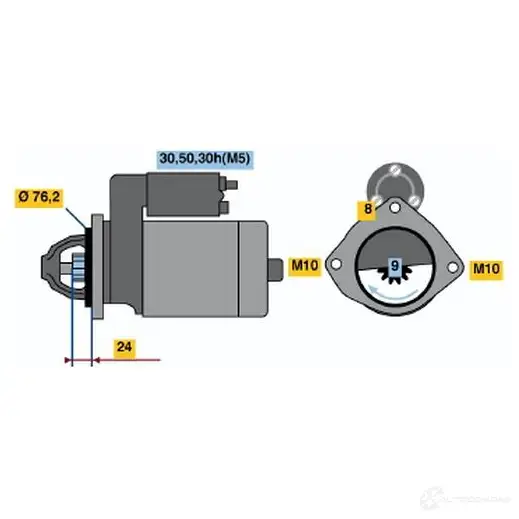 Стартер BOSCH 331508 19 98 PIXARAK 0986019980 изображение 0