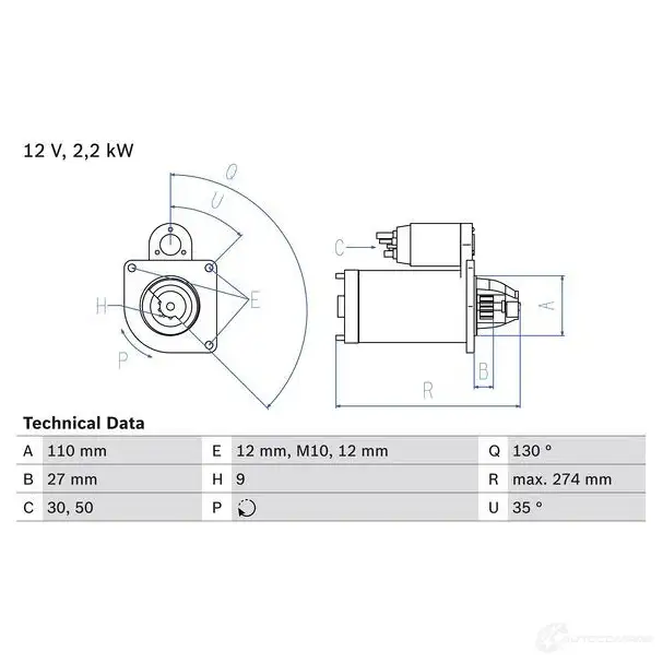 Стартер BOSCH 331328 0986017490 17 49 1VNNA6U