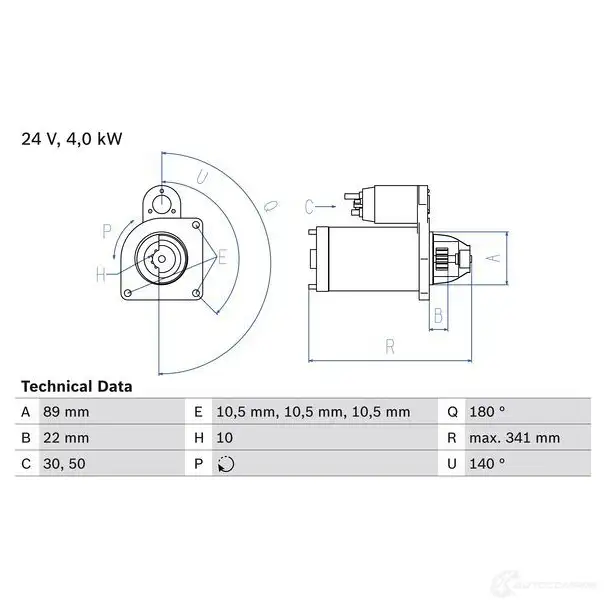 Стартер BOSCH 331358 0986017880 D34GNG 178 8