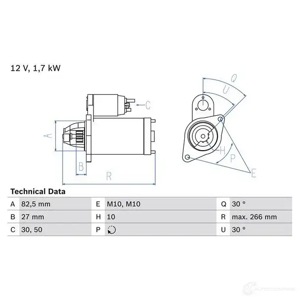 Стартер BOSCH RBFF9 1 315 331028 0986013150 изображение 0