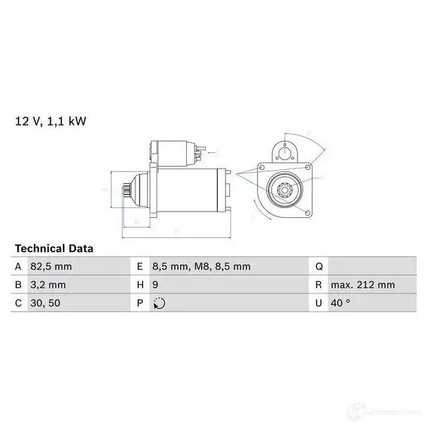 Стартер BOSCH SMDT145 0986017940 331363 17 94 изображение 0