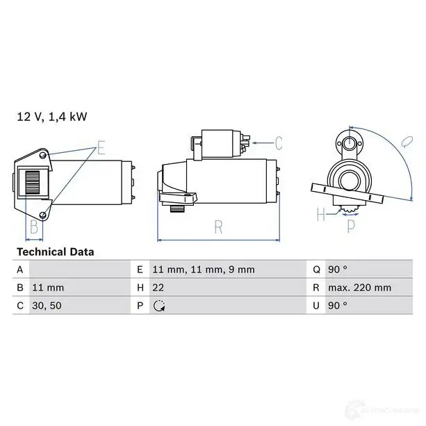 Стартер BOSCH 0986022561 FQ2BA 331673 22 56 изображение 0