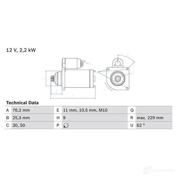 Стартер BOSCH 24 05 65OLV 0986024050 331797