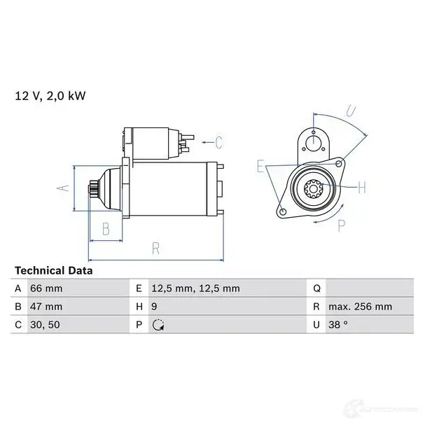 Стартер BOSCH 0986018930 189 3 331456 W4XQY46
