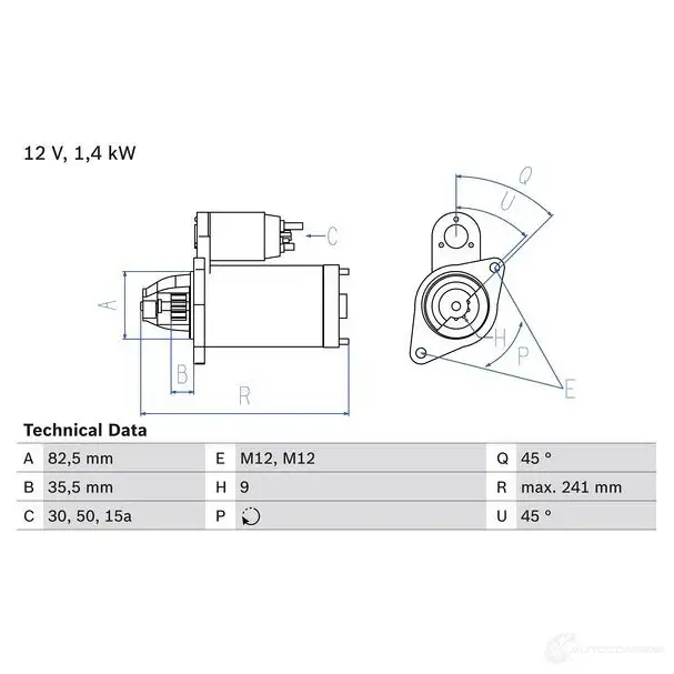 Стартер BOSCH 0986013600 13 60 MFKKHY 331064 изображение 0