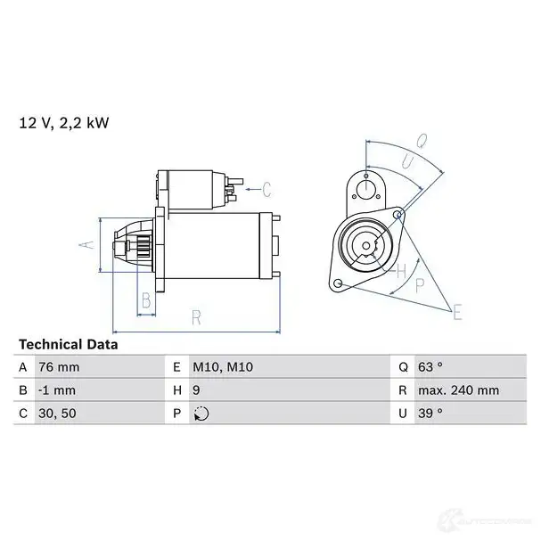 Стартер BOSCH 331454 0986018910 189 1 TP79NS5