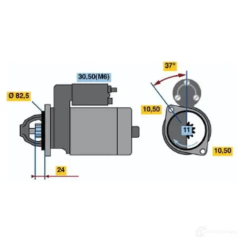 Стартер BOSCH GE66V 198 6 331497 0986019860