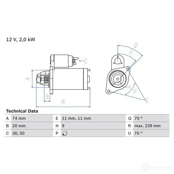 Стартер BOSCH 0986022440 22 44 331663 N8694SE