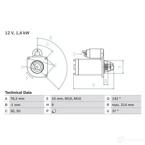 Стартер BOSCH 5R5MM24 20 86 0986020860 331586 изображение 0