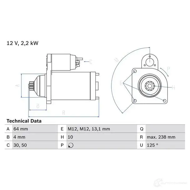 Стартер BOSCH 331692 0986022770 2 277 3N2030E