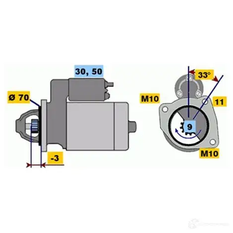 Стартер BOSCH 331326 0986017470 HS4DHU5 17 47
