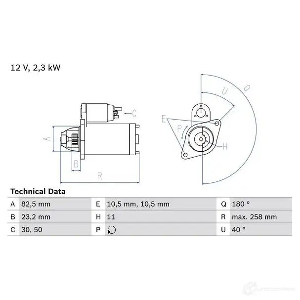 Стартер BOSCH 0986018290 1 829 331394 IGZXW