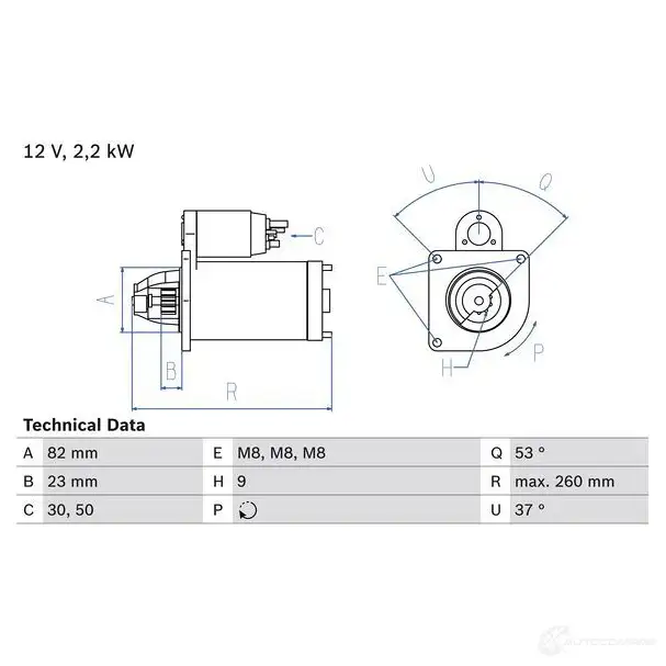 Стартер BOSCH F8ALDZ 170 2 331289 0986017020