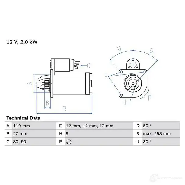 Стартер BOSCH 0986011080 1 108 FRFNO 330917