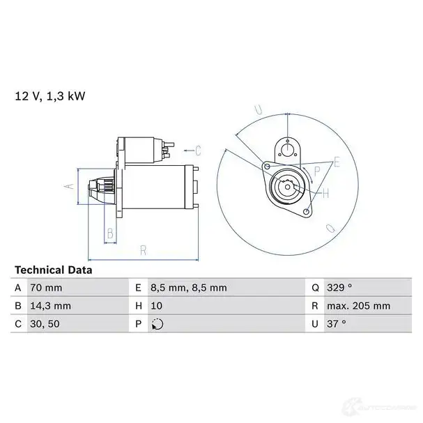 Стартер BOSCH 0986023690 331763 236 9 827Q68