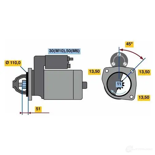 Стартер BOSCH HX95-M 24V (R) 0001263018 1423135336 LHLPIXJ изображение 0