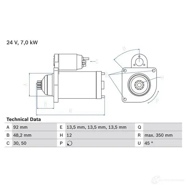 Стартер BOSCH 331870 25 27 0986025270 UKN2XXC