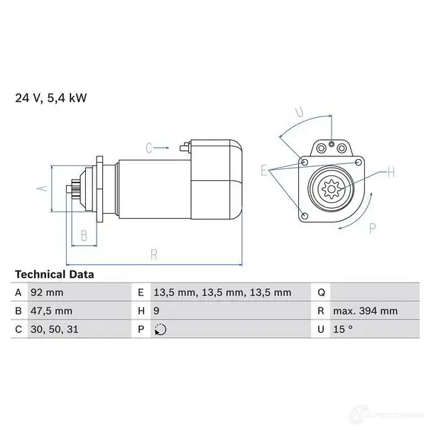Стартер BOSCH N1SCZE 331463 0986019000 19 00