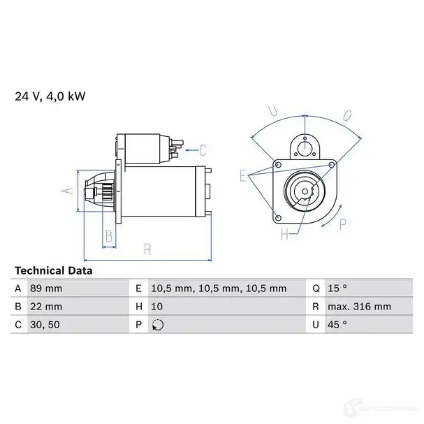 Стартер BOSCH 331710 0986022990 GJPH14 22 99