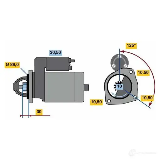 Стартер BOSCH HE95-M 24V (R) 4A4NM 0001231045 5998222 изображение 0