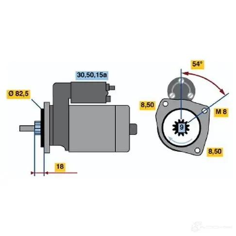 Стартер BOSCH 330878 I9CT1FB 0986010480 104 8