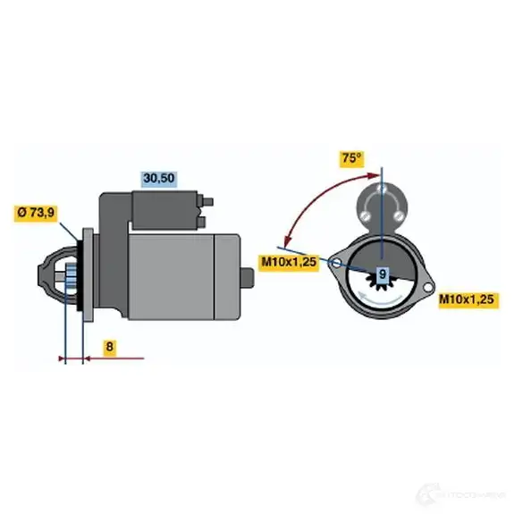 Стартер BOSCH 331335 17 56 669D2 0986017561 изображение 0