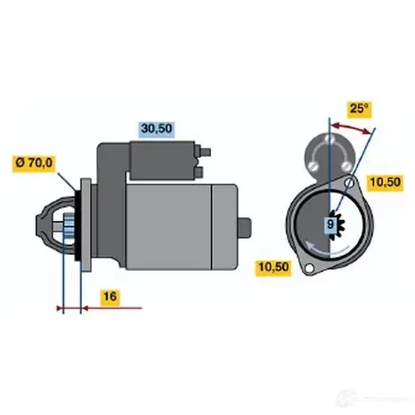 Стартер BOSCH 330975 NZSHUEO 1 224 0986012241