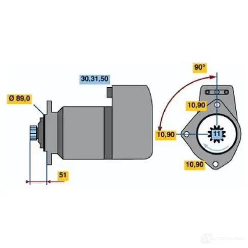 Стартер BOSCH 1 273 U8D3ZX 0986012730 331003 изображение 0