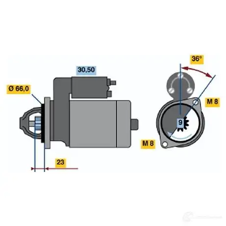 Стартер BOSCH 0986013801 331080 138 0 HZS5RQ