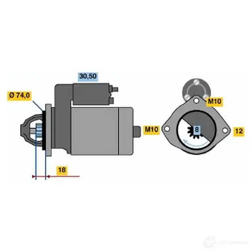 Стартер BOSCH 1 872 XEA5E 0986018721 331437