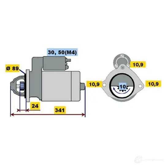 Стартер BOSCH 1423135380 IF (R) 12V 3,0 kW G9TSZO 0001367051 изображение 0