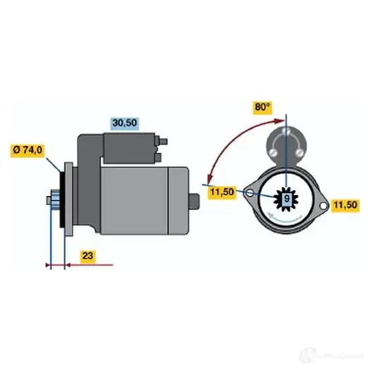 Стартер BOSCH 14 39 331119 3NJG5 0986014391 изображение 0