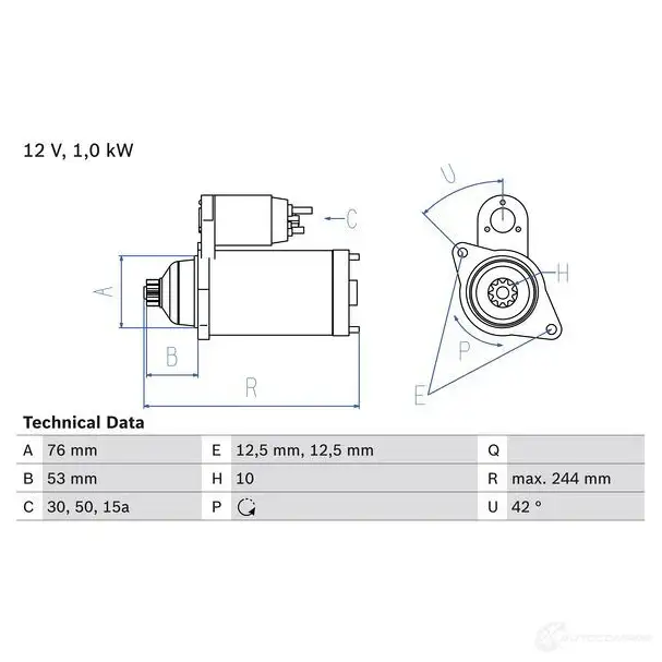 Стартер BOSCH 6R4CJ 0986014820 331149 1 482