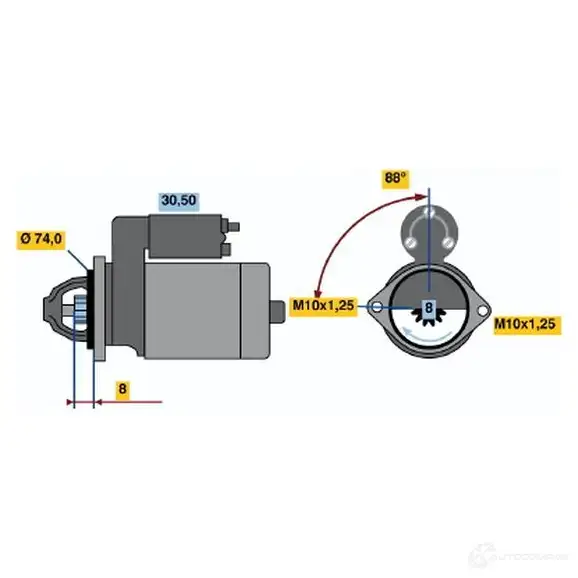 Стартер BOSCH 0986014541 1 454 SK73LK 331128