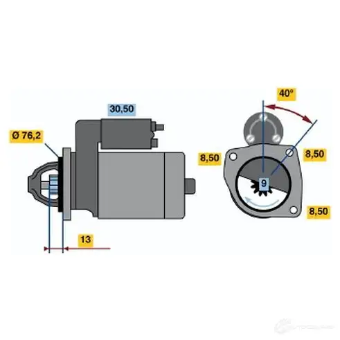 Стартер BOSCH O5J67 1 691 0986016910 331280