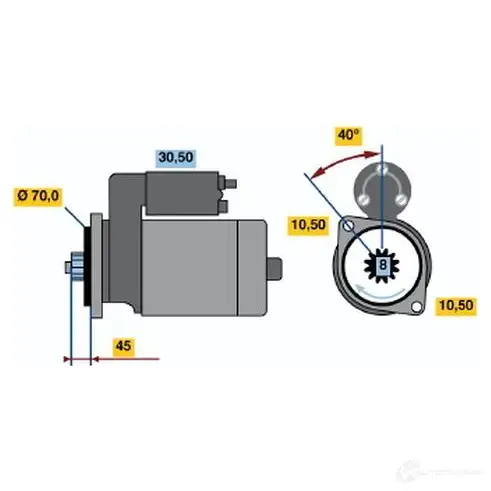 Стартер BOSCH 331200 ABU6YKC 0986015751 15 75
