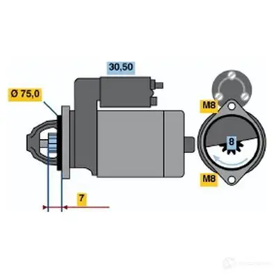 Стартер BOSCH 0986017571 331336 POK0K 175 7 изображение 0