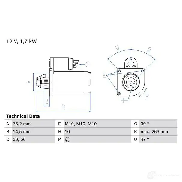Стартер BOSCH 182 2 ZCVRR 0986018220 331388 изображение 0