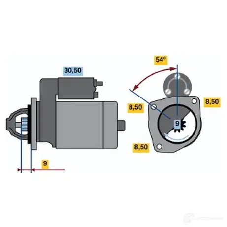 Стартер BOSCH LJKAN9F 1 321 0986013210 331034 изображение 0