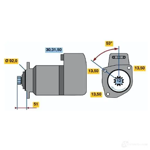 Стартер BOSCH 331292 1 705 0986017050 5L69I6