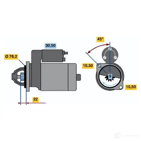 Стартер BOSCH 49DT8 0986016860 331275 1 686 изображение 0