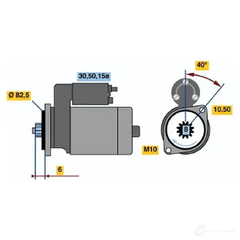 Стартер BOSCH 331108 0986014221 H0H1L 14 22