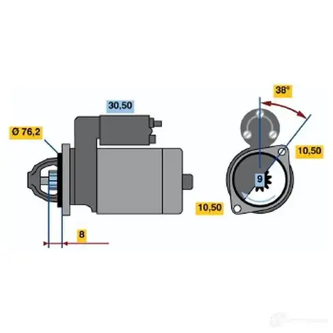 Стартер BOSCH OQR7NI 331134 0986014610 1 461