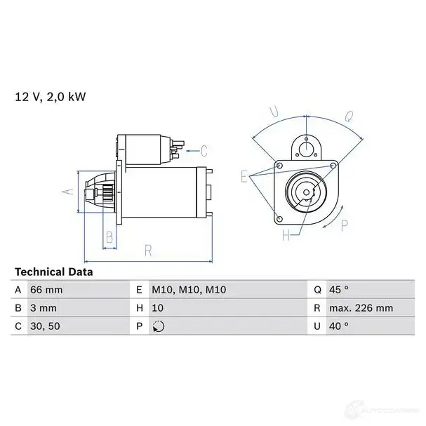 Стартер BOSCH 29 09 0986029090 CXUJYX 331933 изображение 0