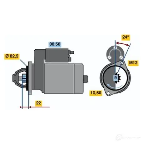 Стартер BOSCH 0986010930 1 093 330903 0YGO3
