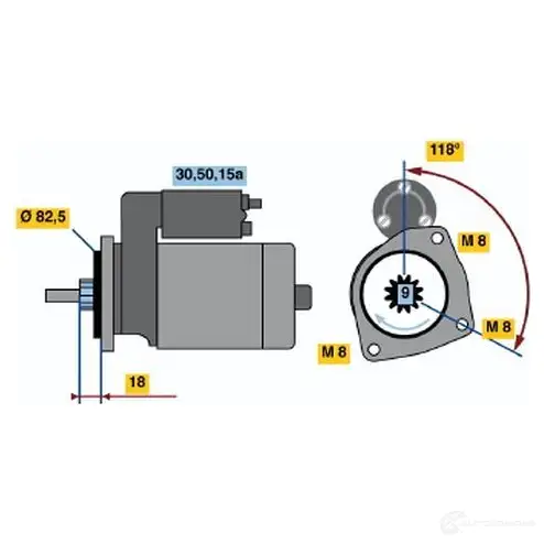 Стартер BOSCH 134 7 0986013470 331052 OL5KDX