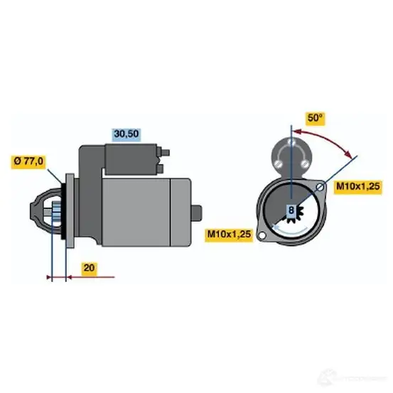 Стартер BOSCH 16 00 331211 Q0MYCSL 0986016001 изображение 0