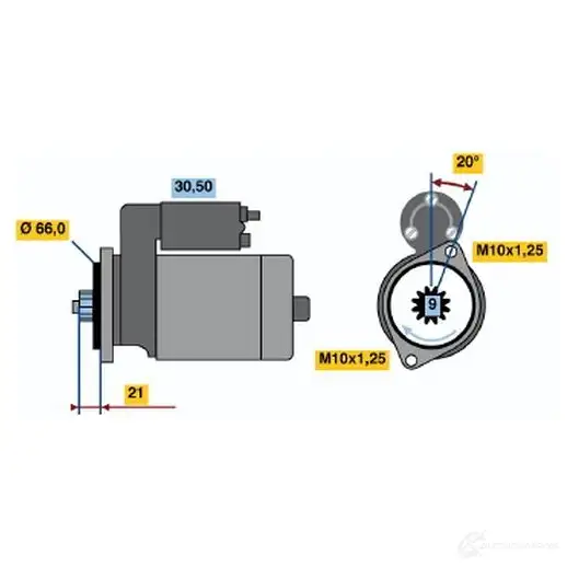 Стартер BOSCH 331059 135 4 31LV5 0986013541